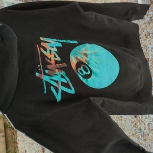 Black Stussy® Hooded Sweatshirt